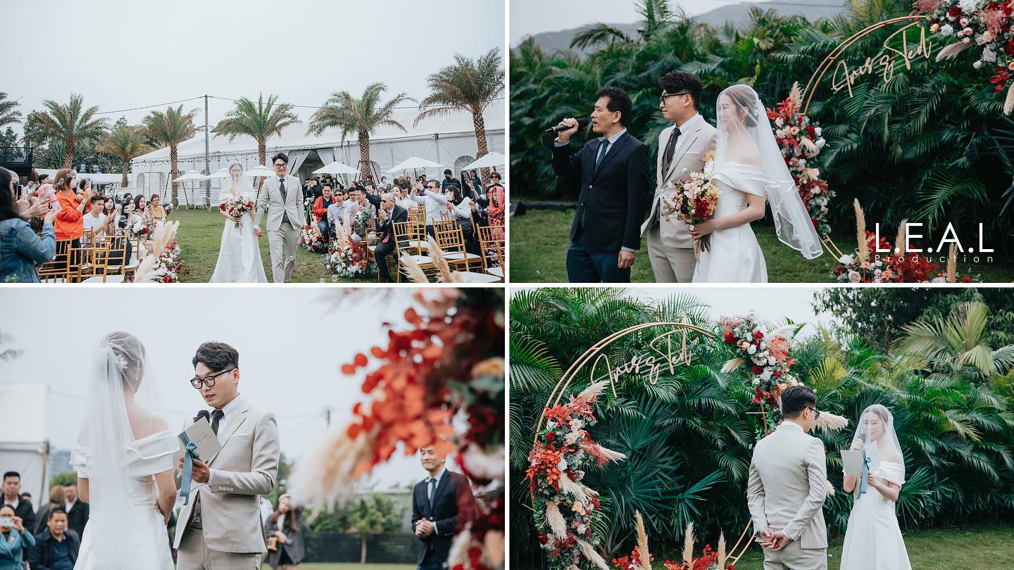 Wonderful wedding of Iris & Ted at @thewhitebarnhk 全港最大型戶外加室內婚禮場地，可容納400人
獨享［草，樹 (1)